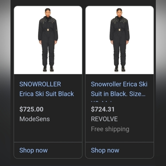 Snowroller ERICA Ski Suit Black Gold M Snowbunny Après-ski Snow suit one-piece - Picture 12 of 12